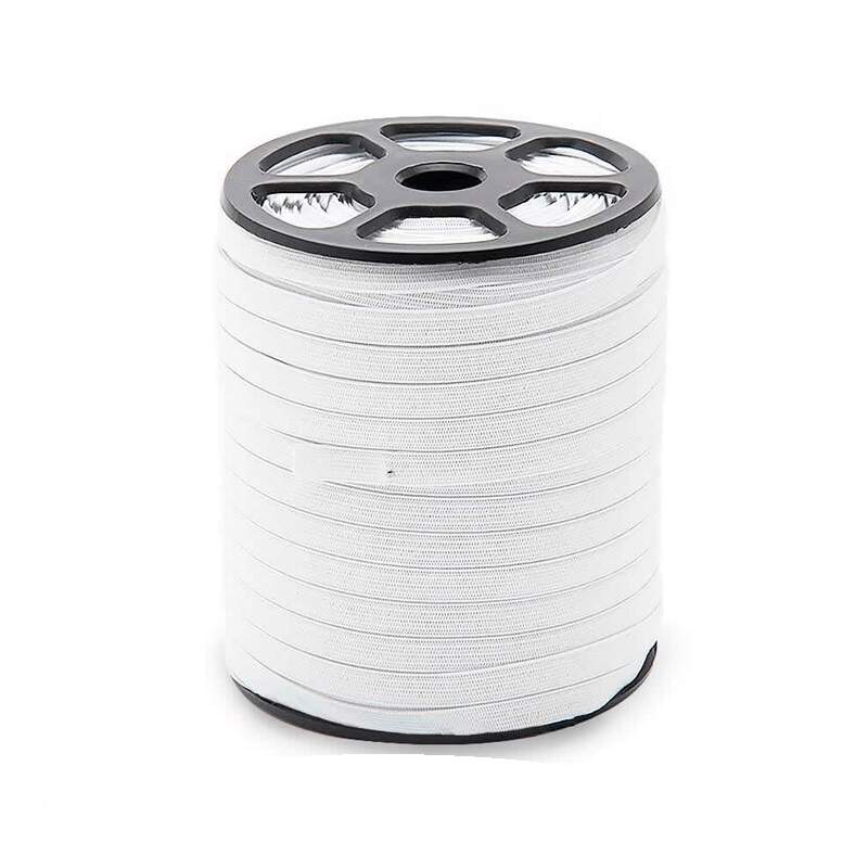 Elástico Branco 9mm para Confecção (Rolo 100m)